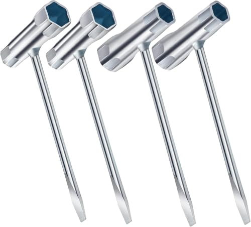chausa 4 Stück Zündkerzenschlüssel 13mm X 19mm Kettensägenschlüssel T Schraubenschlüssel Kombischlüssel Forst Zubehör Glühkerzen Werkzeug für Motorsägenmäher Bürstenschneider Rasenmäher