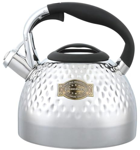 Flötenkessel Wasserkessel Teekessel 3.0L KLAUSBERG (Silber)