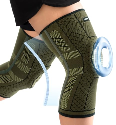 CAMBIVO Genouillère avec Stabilisateurs Latéraux et Coussin en Gel Rotulien | Genouillère Rotulienne de Compression, Genouillere Arthrose Genou, Genouillère Sport pour Ménisque, Douleur Genoux, Sport