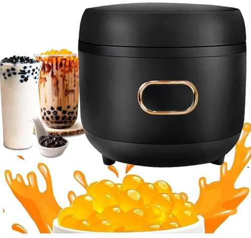 Smart Pearl Cooker 5l, Cuocitore Automatico Di Perle Di Tapioca Da 900 W | Cuocitore Di Perle Di Zucchero Di Canna | Rivestimento Antiaderente/Touch Screen/9 Ore Di Conservazione Del Calore,Black