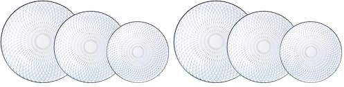 Luminarc Pampille Clear Vajilla Vidrio 18 Piezas - 6 Personas (Paquete de 2)