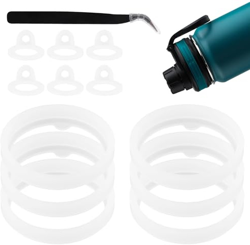 ktxaby 13er Set Trinkflasche Dichtungsringe Ersatz Silikon Dichtung O-Ring mit Pinzette, Auslaufsicher Ersatzdeckel für Thermoflask 24/32/40/64oz Chug Spout Lid, Isolierflasche Zubehör ﻿