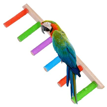 Vogelleiter Für Käfig | Holz-Spielzeugleiter Für Nymphensittiche | Robustes Multifunktions-Krallenpflege-Spielzeug Mit Interaktivem Käfigzubehör Für Wellensittiche, Sittiche Und Unzertrennliche