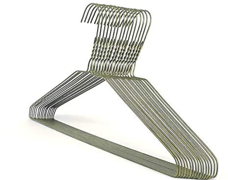 DODIN Home, Confezione da 30 grucce in filo di bronzo, salvaspazio, in metallo, con barra per pantaloni, vestiti, magliette, vestiti (bronzo, 30)