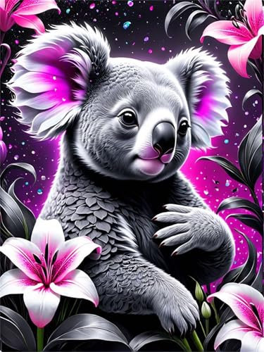 Puzzles 2000 Teile, Puzzle Für Erwachsene,100x70 cm Puzzle Lernspiel Herausforderung Spielzeug 2000 Koala Blumen Lilie Puzzles für Erwachsene