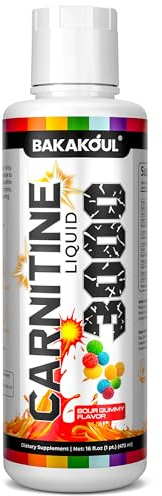 L Carnitine Supplement Liquid 3000 mg, with BCAA Sports Supplements, Help Support Energy Boosts, Support Muscle, Efficient Formula with Acetyl Rapid Absorption, Sustained Energy, Sour Gummy Flavor