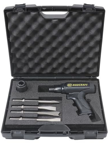 Rodcraft RC5195K-C Kit de marteau burineur pneumatique RC5195 2100 coups/min hexagonal 11 mm Mallette et burin inclus
