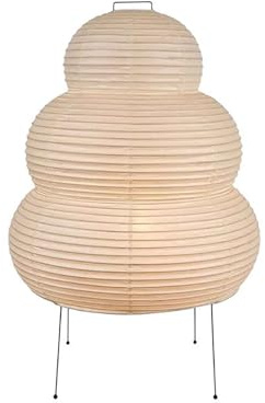 Lampada da terra con treppiede, per camera da letto, comodino, soggiorno, sala da pranzo, studio, loft, lampada da tavolo in carta di riso bianca, taglia unica, colore bianco