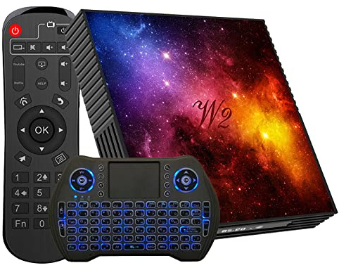 Caja de TV Android 12 4GB de RAM, 64GB de ROM 3D 4K UHD Caja de TV Inteligente de Cuatro núcleos Soporta WiFi de Doble Banda 2,4 G/5 G Bluetooth 4.2 HDMI USB 2.0 Incluye Mini Protector inalámbrico
