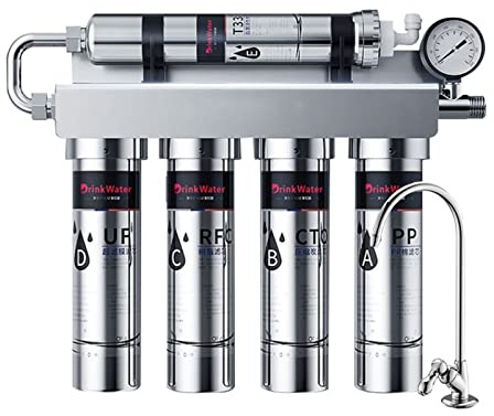 CFWWSAQ Osmosis Inversa Domestica, Purificador de Agua de ultrafiltración de Cocina for el hogar con Grifo de Filtro de Agua del Grifo de Bebida Directa de Acero Inoxidable