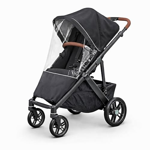 Rain Cover Fits for UPPAbaby Vista/Vista V2/Vista V3/Cruz/Cruz V2 Stroller – Windproof Weather Shield with Zipper Window & Air Vents, All-Season Stroller Rain Protector