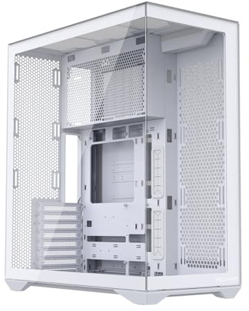 MODECOM Volcano Space XL Full Tower NF Blanc | Boîtier de jeu PC ATX | Sans ventilateur pour bâtiments individuels | Design panoramique en verre | Espace pour GPU long & E-ATX | Boîtier d'ordinateur