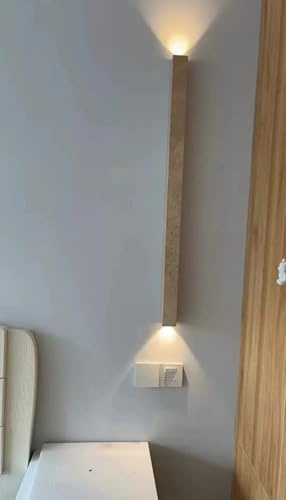 Lampada da parete rettangolare minimalista in pietra Art Deco in vetro bianco per interni camera da letto sala da pranzo, elegante