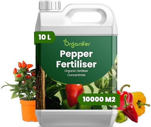 Fertilizzante Liquido Per Peperoni - 10L - NPK 2-1-8 | Concime Per Frutti Abbondanti E Crescita Sana - Rafforza Radici E Produzione - Organifer