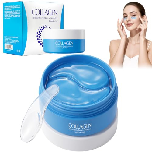 120 stycken ögonkuddar mot mörka ringar, ögonlappar med hyaluronsyra och kollagen, anti-aging ögonmask med kylande fukt, kollage ögondyna för anti-åldrande och hydrering