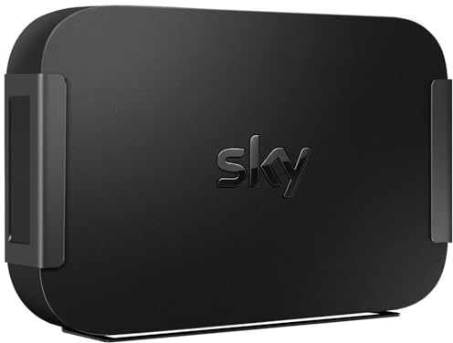 Alfheim Sky Q Mini Box Wandhalterung, Edelstahl-Wandhalterung in Schwarz, platzsparend und einfache Installation ， Wandhalterungen enthalten | Für hinter dem Fernseher, offenes Design, voller Port-Zugang, einfache Installation