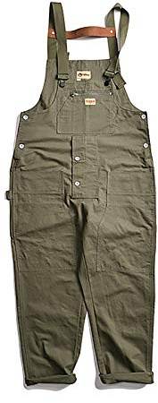 Cicilin Men's Bib Overall Wide Leg Dungarees Cotton Trousers Overalls (Green M)