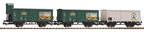 Piko 58398 3er Set Bierwagen „Brauereien aus Norddeutschland“ DB III, dunkel grün, Silber