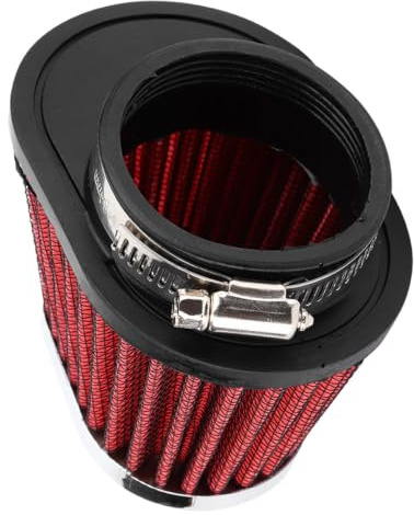 Filter-Universal Motorcycle Air Intake Filter Engine Air Filter Red (51mm/55mm/60mm), Suitable For Any Motorcycle of the Right Size (51MM)