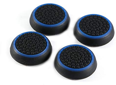 Agatige 4Pcs Replacement Silicone Thumb Grip Stick Analog Joystick Cap Cover for PS3 PS4 X-BOX Controller Grips(Blue)