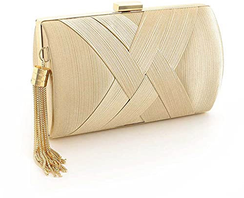 Bohend Mode Unterarmtasche Quasten Handtasche Täglicher Gebrauch von Hochzeitsclubs Clutches für Damen（Gold）