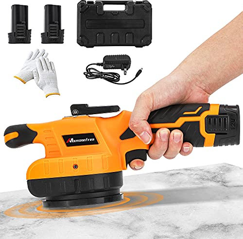 Mxmoonfree Tile Vibration Tool with Suction Cup Ultra-Lightweight with 2Pcs Battery, Storage Case, 12,000 RPM Adjustable Vibration, Portable Tile Tools Leveling Machine for DIY & Pro Installation