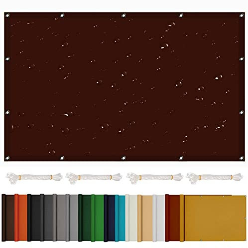 Sonnenschutz Rechteckig 1.5 x 3.8 m Sichtschutz Sonnenschutz Windschutz 98% UV Sonnensegel für Gartenpavillon Sunset Deluxe mit Ösen und Befestigungsseile für Garten, Balkon & Terrasse, Braun