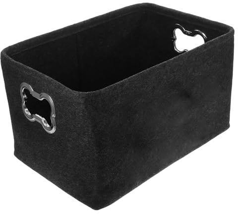 POPETPOP Aufbewahrungsbox Für Hundespielzeug Aus Filz Mit Metallgriffen 15X11X9 Zoll Organisiert Haustier- Und Kinderspielzeug Praktisch Und Leicht Zu Transportieren