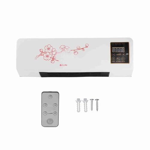 TMISHION Calentador de aire portátil de pared Calentador de aire portátil de pared de bajo ruido de 220 V con control remoto sin función de enfriamiento que sopla viento natural