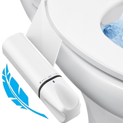 Bidet Attachment for Toilet, Ultra-Slim Non-Electric, Self Clean Bidet Sprayer, Adjustable Water Pressure, Dual Nozzle for Feminine/Posterior Wash, Easy to Install, White, BELLEARLY