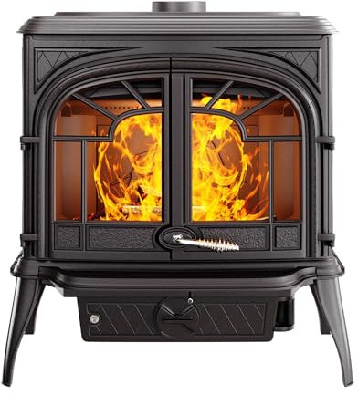 Estufa de leña de hierro fundido negro - Premium SPARTA S10 ECO