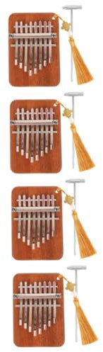 Abaodam 4 Stück Kalimba Aus Holz Tragbares Mini-daumenklavier Leicht Zu Spielendes Musikinstrument Für Jungen Und Mädchen Erwachsene Musikinstrument