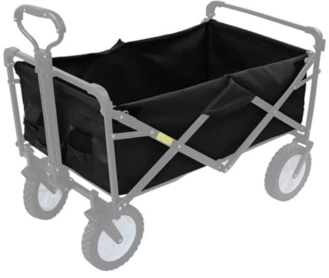Obelunrp Folding Garden Cart Liner Replacement, 76x46x24cm Waterproof Oxford Cloth Shopping Cart Inner Bag, Black