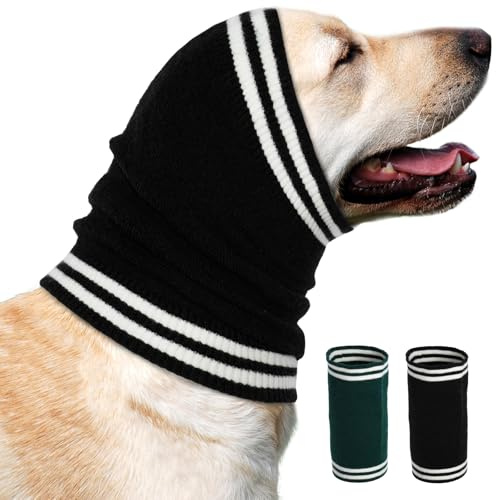 IECOii HundHead Cover,Ohrenschutz Hund,Gehörschutz für Hunde,Head Cover für Hunde,Gegen Kratzen,Schwarz,S