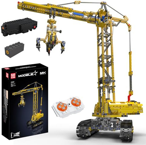 Mould King 17059 Technik Kran Klemmbausteine, 1731 Teile Fernbedienung Turmdrehkran-Spielzeug, Technik Schwerlast Raupenkran Modellbauset