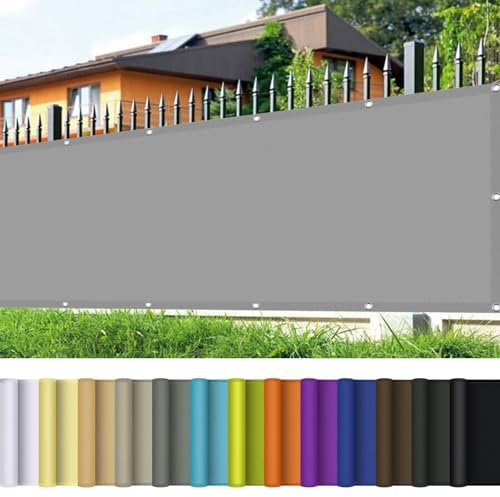 Sonnenschutz inkl Befestigungsseile 125 x 750 cm Rechteckig Markisenstoff Markise Premium PES Polyester Imprägniert für Draußen Patio Terrasse Camping, Hellgrau