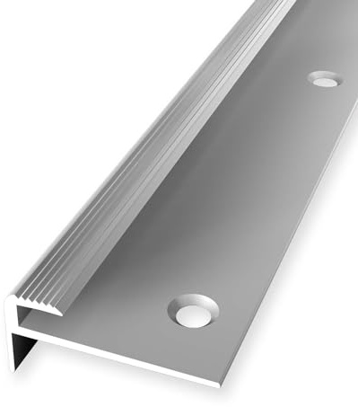 Winkelprofil 13 x 30 x 2500 mm Treppenprofil Treppenkante Treppenkantenprofil Aluminium eloxiert Geriffelt Versenkt Gebohrt Silber