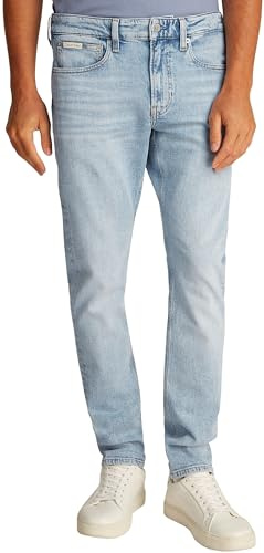 Calvin Klein Uomo Jeans Taper Slim Fit, Blu (Denim Light), 29W/32L