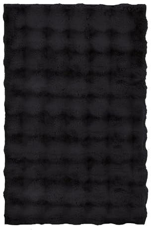 Kleine Wolke Badteppich Cloud Schwarz 60 x 90 cm | OEKO-TEX zertifiziert, rutschhemmende Unterseite, für Fußbodenheizung, maschinenwaschbar, 100% Polyester
