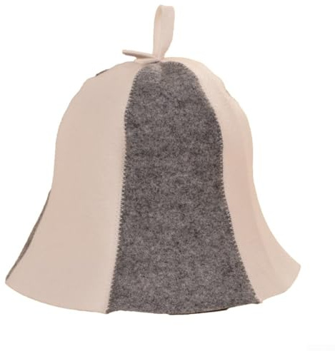 Besttoolifes Sauna Hat, Sauna Hat Cap For Women And Men, Comfortable And Breathable Head for PROTECTION For Sauna, 100% Natural Felt Sauna Accessories(grey and white)