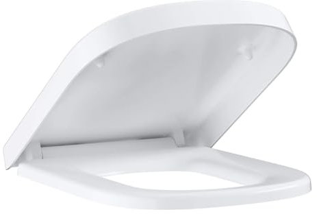 Wttfc Abattant WC Forme Carré,Abattants WC Blanche Universelle,Lunette WC avec Fermeture en Douceur,Lunette Toilette, Lunette Toilette, Convient Aux Familles, Aux HôTels