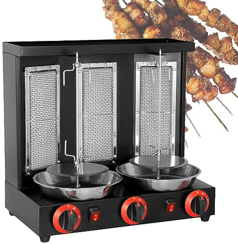 CAFIEDR Forno a Gas Professionale Verticale per girarrosto, cuoci-Kebab da banco, Macchina per arrostire e cuocere, elettrodomestici in Acciaio Inossidabile