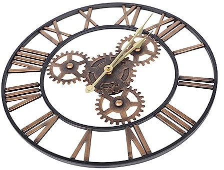 FUNOMOCYA Schlichte Metall Wanduhr Aus Schmiedeeisen Zum Aufhängen Für Zuhause Wohnzimmer Schlafzimmer Helle Farben Industrieller Stil Uhr Für Dekoration