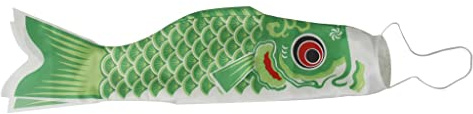 KESOTO Japanische Windsack Äolsglöckchen Flagge Koi Wind Streamer - 70 cm grün