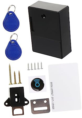 Angoily Kindersicherung Schrankschloss Elektronisch Unsichtbares Rfid Diy Schloss Ohne Bohren Pin-freie Montage Geeignet Für Zuhause Büro Gym Kompatibel Mit Schlüsselanhänger Und Karte Bat