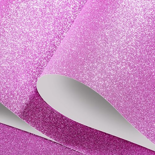 FunStick Violet Purple Wallpaper for Bedroom Kids Girls Peel and Stick Glitter Purple Vinyl Self Adhesive Wallpaper for Living Room Feature Wall Dolls House Sparkle Glitter Violet Vinyl Wrap 40CM×2M