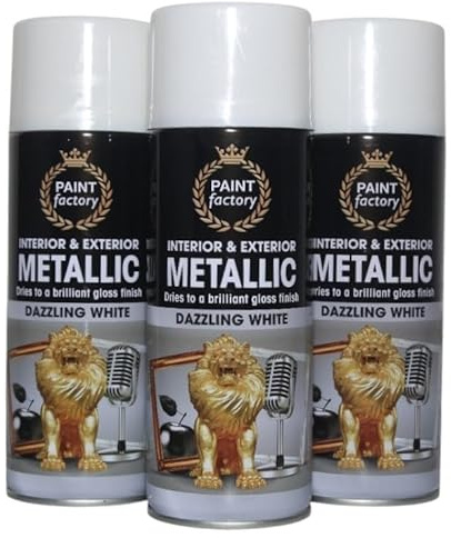 Balaju Height 3X BH Dazzling White Gloss Spray paint for Interior or Exterior, Wood, Metal, Plastic, Glass, 400ML Each- Pack of 3