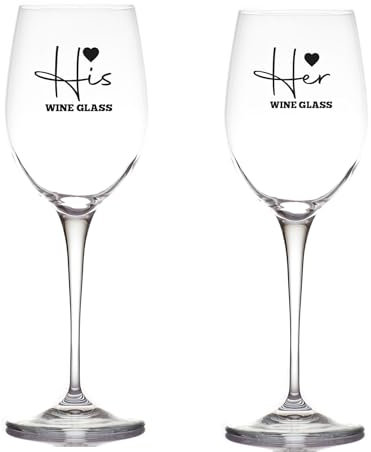 Generico ''Wine glass'' Calici da Vino Personalizzati con Nomi Bicchieri da Vino Bianco Rosso Inciso Data Anniversario Amore Love Brindisi SanValentino Cena Romantica Idea Regalo Casa Sposi