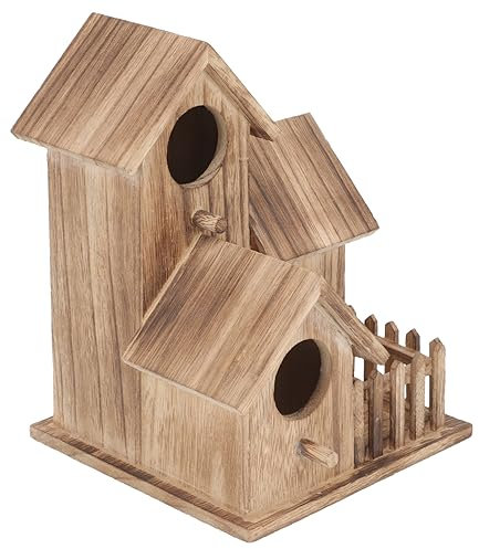 GAROZATION Kreatives Holz Vogelhaus Für Wellensittiche Freistehendes Nistkästchen Für Garten Und Balkon Rustikale Für Wildvögel Komfortables Zuhause Für Ihre Gefiederten Freunde