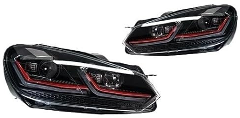 OZCCH Scheinwerfer Kompatibel for VW Golf 6 MK6 2009-2013 Auto auto товары DRL Hella 5 Xenon Objektiv Hid h7 Golf6 Auto Zubehör(GTI,1PAIR_LHD_A)